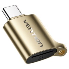 VEnTIOn 威迅 Type-C Micro SD TF 3.0 高速讀卡機, 金色, 1個, CLNJ0