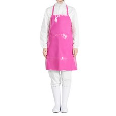 홈스라인 양면 방수앞치마 소 주머니 목끈형 64 x 72 cm, 딥핑크, 1개