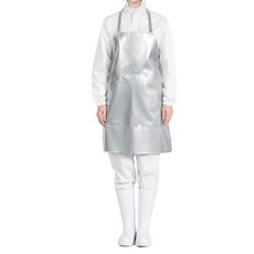 홈스라인 양면 방수앞치마 소 주머니 목끈형 64 x 72 cm, 실버, 1개