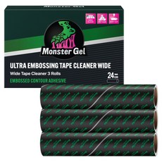 Monster Gel 超強力寬版斜切滾筒除塵黏紙補充包 大型3入, 1個