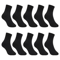 AtoSocks 女款運動短筒束口襪, 黑色, 10個