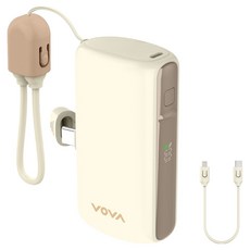 보바 그립 미니 도킹형 고속충전 보조배터리 10000mAh, VA-116, 크림