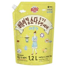 트리오 베이킹소다를 담은 주방세제 레몬향, 1개, 1.2L 1개, 1.2L