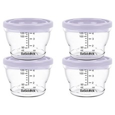 Bebelock 韓國製 Aiwa PP密封副食品容器, 薰衣草紫, 4個, 120ml