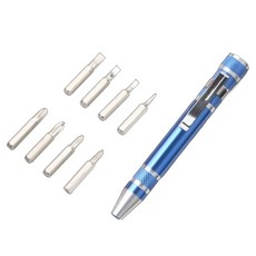 PureNova Mashatu 8合1 鋁製多功能維修工具螺絲起子套裝 藍色, 1套