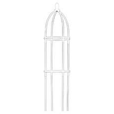 로커스 덩굴 화분 녹 방지 식물지지대 2단 꽃봉오리 + 새 헤드 세트 화이트 95cm, 1세트