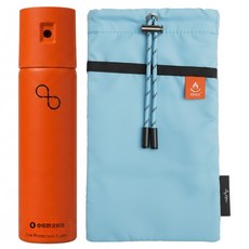 中保防災科技 家庭防護組 附提袋 滅火噴霧(珊瑚橘) + 防焰束口袋(晨空藍), 1套, 450ml