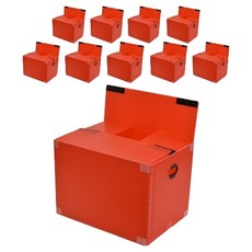 Newplatec 高級魔鬼氈型搬家箱, 紅色, 10個