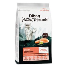 Dibaq Natural moments 5星級系列 低卡結紮貓用乾飼料, 6kg, 1個, 雞肉+鮭魚