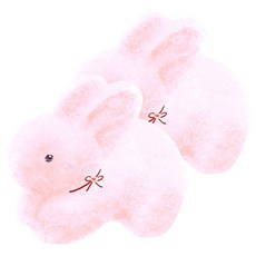 대시앤도트 포실 모양 엽서 01 포실한 리본토끼, 혼합색상, 2개