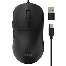 맥스틸 C타입 USB 무소음 유선 게이밍 마우스, 블랙, GM-MCU50 블랙, GM-MCU50