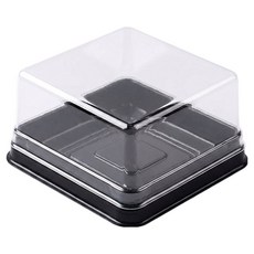 레드캣 심플한 투명 PET 다용도 화과자 떡 투명 케이스 소형 50p, 블랙, 1개