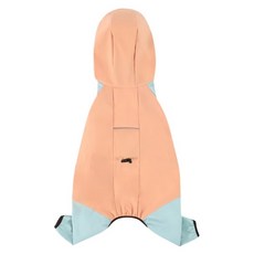 JOW BUY 蕉蕉購物 可牽引四腳全包透氣寵物雨衣, 橘色 + 藍色, 1個