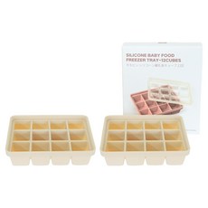 모모빈 블라썸 쏙쏙 실리콘 아기 이유식 큐브 12구, 크림브륄레, 2개, 360ml