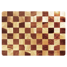 REuN 瑞恩 棋盤原木砧板, 茶色, 1個
