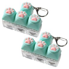 2Youngdesign 貓咪鍵帽鑰匙圈 薄荷綠, 2個