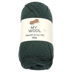 samnamtteugaesil My Wool 羊毛線 100g, 19 綠色, 1個