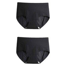 DeParee 蒂巴蕾 Waist plus 包覆式無痕冰絲植物系桑蠶絲抗菌內褲2件組 BP5204A, 黑色