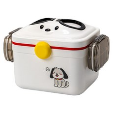 JOW BUY 蕉蕉購物 手提雙層醫藥收納盒 雙耳狗 附藥盒, 1個