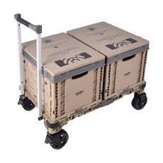 Truly House 戶外戰術百變模組推車組 推車 + 收納箱 2個, 卡其色, 1套, 1層