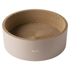 AOYI 奧藝 日系和風木桶式貓抓盆 MIT, 晨霧摩卡, 1個