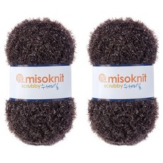 미소털실 펄 수세미실 80g, 14 다크브라운, 2개 14 다크브라운, 2개