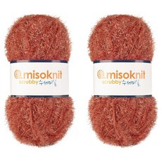 미소털실 펄 수세미실 80g, 39 적갈색, 2개
