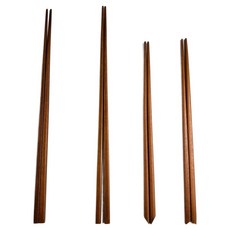 赫明主廚 玫瑰木漆藝料理炸物筷 2款 x 2雙套組, 棕色, 1套