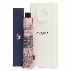 AGATHA 璦嘉莎 防紫外線復古穗飾刺繡陽傘 + 收納盒禮盒組 + 提袋