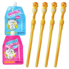 agaplus 小鴨大泡泡棒 4入 + 補充包 2入 套組, 單一顏色,補充包(隨機出貨), 1套