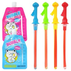 agaplus 大棒泡泡棒 4入 + 補充包 2入 套組, 隨機出貨, 1套