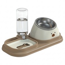 LOVPUP 自動補水寵物飲水餵食套組, 白色, 1套