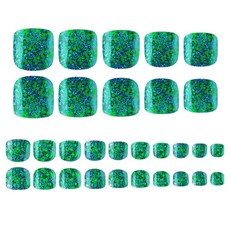 Finger Suit 藍色柑橘腳趾甲片 30p 套組, 單一顏色, 1個