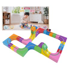 벨베이비 영유아용 자석 레일 큐브 세트 66p, 레인보우, 1세트 레인보우, 1세트
