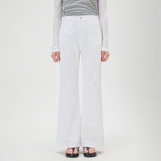 MIXXO 女款亞麻寬版喇叭牛仔褲