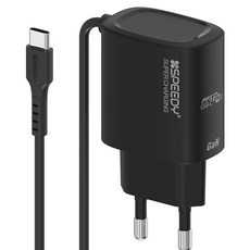 스피디 PD 25W PPS 초고속 C타입 케이블 일체형 충전기, 블랙, 1개