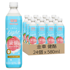 金車 健酪 Yogo Fresh 乳酸飲料 蜜桃雪酪風味, 24個, 580ml