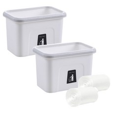 구디푸디 싱크대 음식물 쓰레기통 오픈형 + 리필봉투 20p 세트, 화이트, 2세트