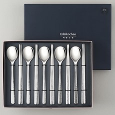 에델코첸 프리미엄 윤슬 316 스텐 숟가락 5p + 젓가락 5p 세트, 1세트, 숟가락 + 젓가락 1세트, 숟가락 + 젓가락
