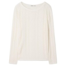 MIXXO 女款透膚麻花寬鬆版長袖針織衫