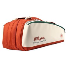 Wilson 2026 羅蘭·加洛斯 15PK 球拍袋 WR8052701001, 奶油色 + 黏土色 + 綠色, 1個