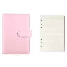 투데이리빙 파스텔 6공 가죽 다이어리 커버 + 속지 4종 x 20p 세트 R79117P, 핑크(다이어리 커버), 1세트 핑크(다이어리 커버), 1세트