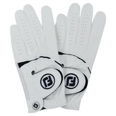 FootJoy 男款 2019 NEW WeatherSof 球標 2入組 高爾夫手套 左手用, 白色
