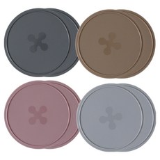 좋은예감 실리콘 원형 컵받침 4종 x 2p 세트, 진그레이, 그레이, 브라운, 핑크, 1세트