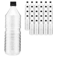mir 耐壓蓋透明PET圓形黑色飲料空瓶, 30個, 1.5L