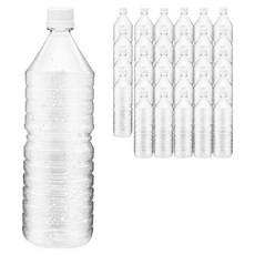mir 耐壓蓋透明PET圓形飲料空瓶 白色, 30個, 1.5L