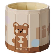 Livenoa 幼兒可疊收保溫泡澡桶, 卡其色, 1個