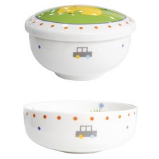 HANKOOK CHINAWARE Jyu Kiddy 兒童餐具組, 混合色, 1套, 上層碗 + 下層碗 + 大碗