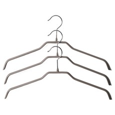 JAJU 회전 후크 카라 상의용 옷걸이, 3개, 브라운