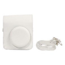 HYAN 海恩 磁扣皮質相機包 + 背帶 副廠適用拍立得mini13/12 奶霜白, 1套, CAI015